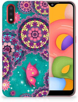 B2Ctelecom Samsung Galaxy A01 Hoesje maken Vlinders en Cirkels