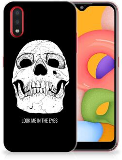 B2Ctelecom Samsung Galaxy A01 Silicone Back Case Skull Eyes