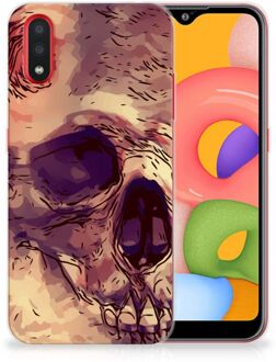 B2Ctelecom Samsung Galaxy A01 Silicone Back Case Skullhead