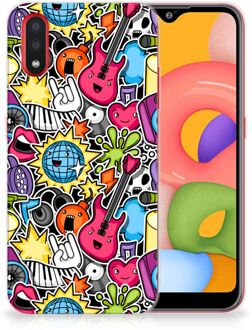 B2Ctelecom Samsung Galaxy A01 Silicone Back Cover Punk Rock