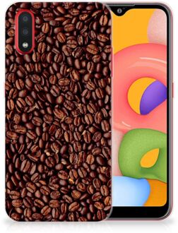 B2Ctelecom Samsung Galaxy A01 Siliconen Case Koffiebonen