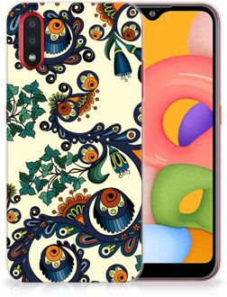 B2Ctelecom Samsung Galaxy A01 Siliconen Hoesje Barok Flower