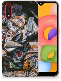 B2Ctelecom Samsung Galaxy A01 Siliconen Hoesje met foto Badges