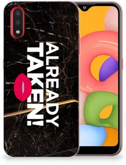 B2Ctelecom Samsung Galaxy A01 Siliconen hoesje met naam Already Taken Black