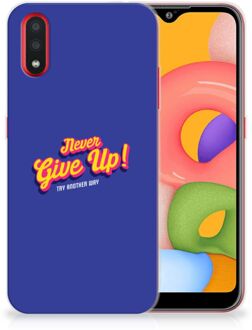 B2Ctelecom Samsung Galaxy A01 Siliconen hoesje met naam Never Give Up