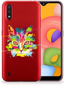 B2Ctelecom Samsung Galaxy A01 Telefoonhoesje met Naam Cat Color