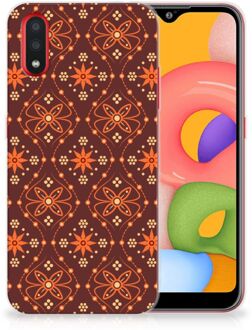 B2Ctelecom Samsung Galaxy A01 TPU bumper Batik Brown