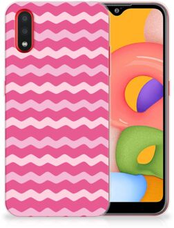 B2Ctelecom Samsung Galaxy A01 TPU bumper Waves Pink