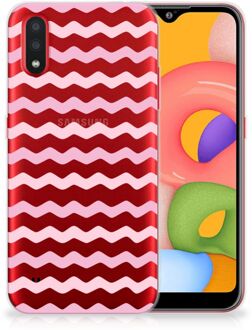 B2Ctelecom Samsung Galaxy A01 TPU bumper Waves Roze