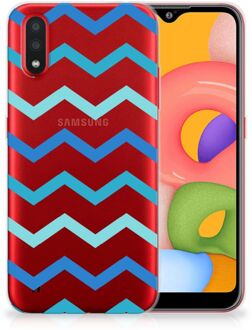 B2Ctelecom Samsung Galaxy A01 TPU bumper Zigzag Blauw