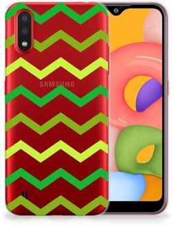 B2Ctelecom Samsung Galaxy A01 TPU bumper Zigzag Groen