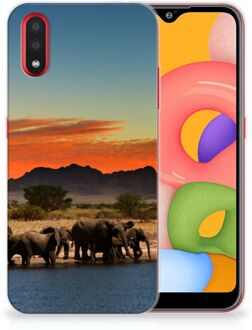 B2Ctelecom Samsung Galaxy A01 TPU Hoesje Olifanten