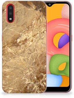 B2Ctelecom Samsung Galaxy A01 TPU Siliconen Hoesje Marmer Beige