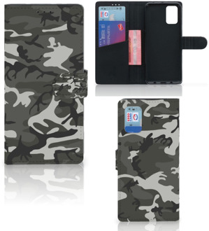 B2Ctelecom Samsung Galaxy A02s Flip Cover Samsung M02s Telefoon Hoesje Cadeau voor hem Army Light