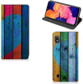 B2Ctelecom Samsung Galaxy A10 Book Wallet Case Wood Heart