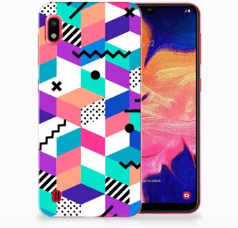 B2Ctelecom Samsung Galaxy A10 Hoesje Design Blocks Colorful