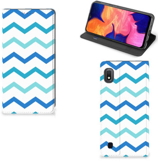 B2Ctelecom Samsung Galaxy A10 Hoesje met Magneet Zigzag Blauw