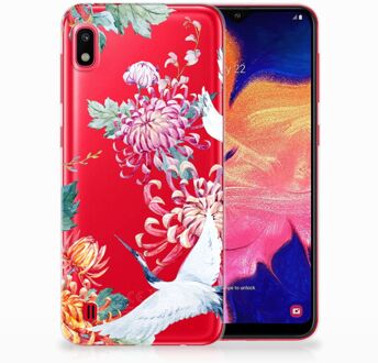 B2Ctelecom Samsung Galaxy A10 Siliconen Hoesje Bird Flowers