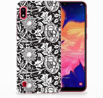 B2Ctelecom Samsung Galaxy A10 Siliconen Hoesje Black Flowers