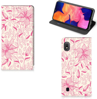 B2Ctelecom Samsung Galaxy A10 Smart Cover Pink Flowers