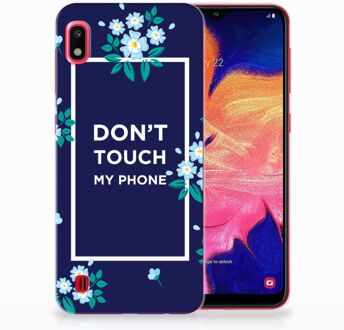 B2Ctelecom Samsung Galaxy A10 TPU Hoesje Flowers Blue DTMP