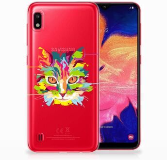 B2Ctelecom Samsung Galaxy A10 TPU Siliconen Hoesje Cat Color