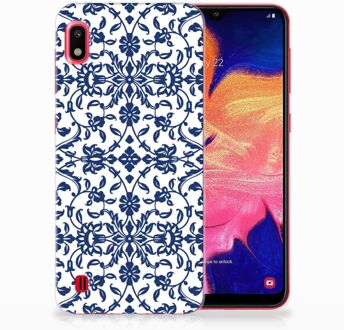 B2Ctelecom Samsung Galaxy A10 TPU Siliconen Hoesje Flower Blue