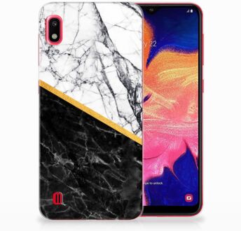 B2Ctelecom Samsung Galaxy A10 TPU Siliconen Hoesje Marble White Black