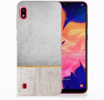 B2Ctelecom Samsung Galaxy A10 TPU Siliconen Hoesje Wood Concrete