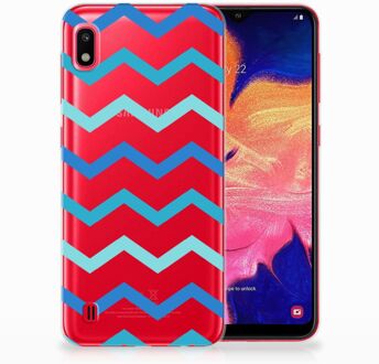 B2Ctelecom Samsung Galaxy A10 TPU Siliconen Hoesje Zigzag Blauw