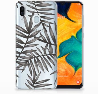 B2Ctelecom Samsung Galaxy A20 | A30 Uniek TPU Hoesje Leaves Grey