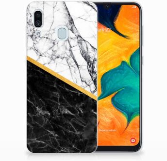 B2Ctelecom Samsung Galaxy A20 | A30 Uniek TPU Hoesje Marble White Black