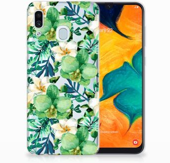 B2Ctelecom Samsung Galaxy A20 | A30 Uniek TPU Hoesje Orchidee Groen