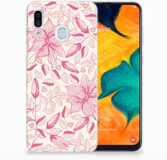 B2Ctelecom Samsung Galaxy A20 | A30 Uniek TPU Hoesje Pink Flowers