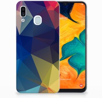 B2Ctelecom Samsung Galaxy A20 | A30 Uniek TPU Hoesje Polygon Dark