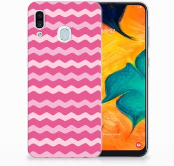 B2Ctelecom Samsung Galaxy A20 | A30 Uniek TPU Hoesje Waves Pink