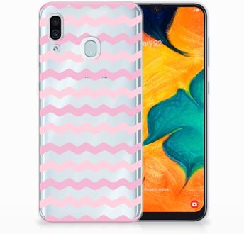 B2Ctelecom Samsung Galaxy A20 | A30 Uniek TPU Hoesje Waves Roze