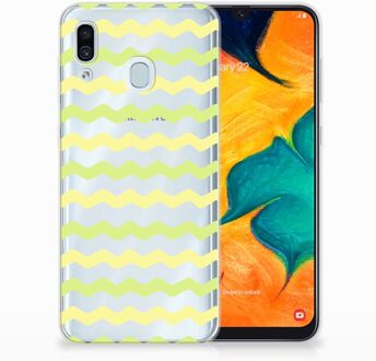 B2Ctelecom Samsung Galaxy A20 | A30 Uniek TPU Hoesje Waves Yellow