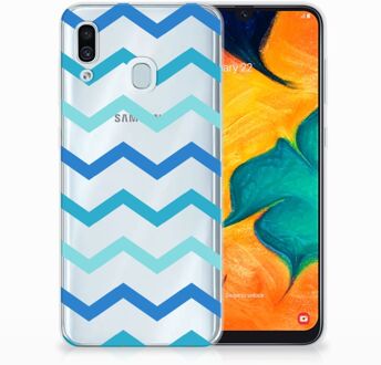 B2Ctelecom Samsung Galaxy A20 | A30 Uniek TPU Hoesje Zigzag Blauw