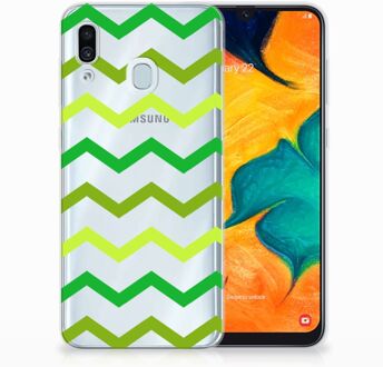 B2Ctelecom Samsung Galaxy A20 | A30 Uniek TPU Hoesje Zigzag Groen