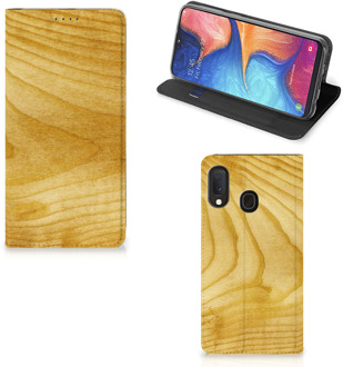 B2Ctelecom Samsung Galaxy A20e Book Wallet Case Licht Hout