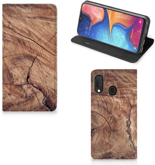 B2Ctelecom Samsung Galaxy A20e Book Wallet Case Tree Trunk