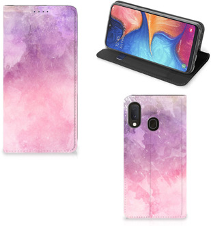 B2Ctelecom Samsung Galaxy A20e Bookcase Pink Purple Paint