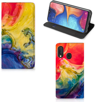 B2Ctelecom Samsung Galaxy A20e Bookcase Watercolor Dark