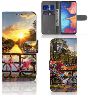 B2Ctelecom Samsung Galaxy A20e Flip Cover Amsterdamse Grachten