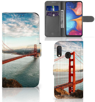 B2Ctelecom Samsung Galaxy A20e Flip Cover Golden Gate Bridge