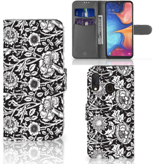 B2Ctelecom Samsung Galaxy A20e Hoesje Black Flowers