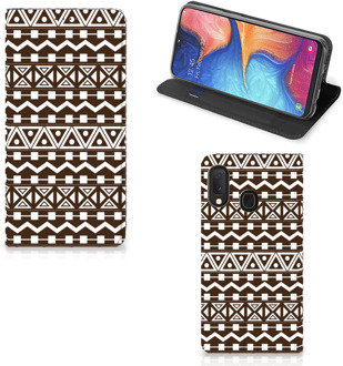 B2Ctelecom Samsung Galaxy A20e Hoesje met Magneet Aztec Bruin