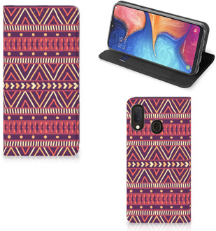 B2Ctelecom Samsung Galaxy A20e Hoesje met Magneet Aztec Purple