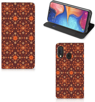 B2Ctelecom Samsung Galaxy A20e Hoesje met Magneet Batik Brown